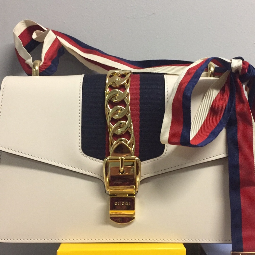 Brand New! Gucci- Sylvie Small Shoulder Bag White